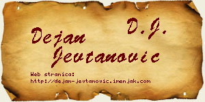 Dejan Jevtanović vizit kartica